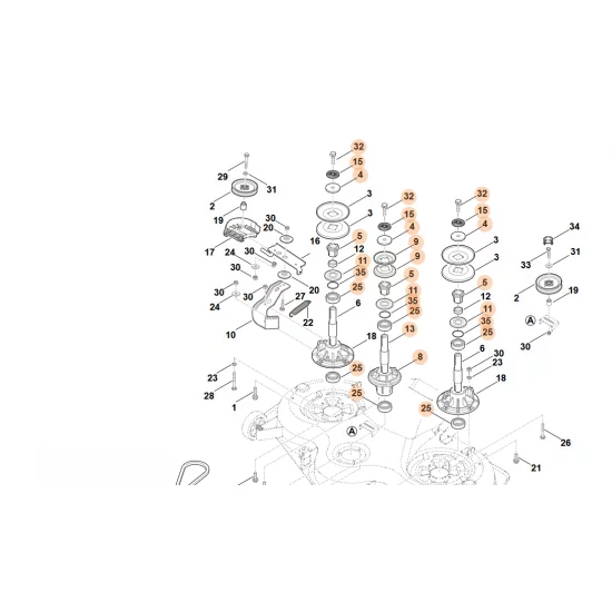 Stihl   Wałek noża kompl. 6170 700 3520